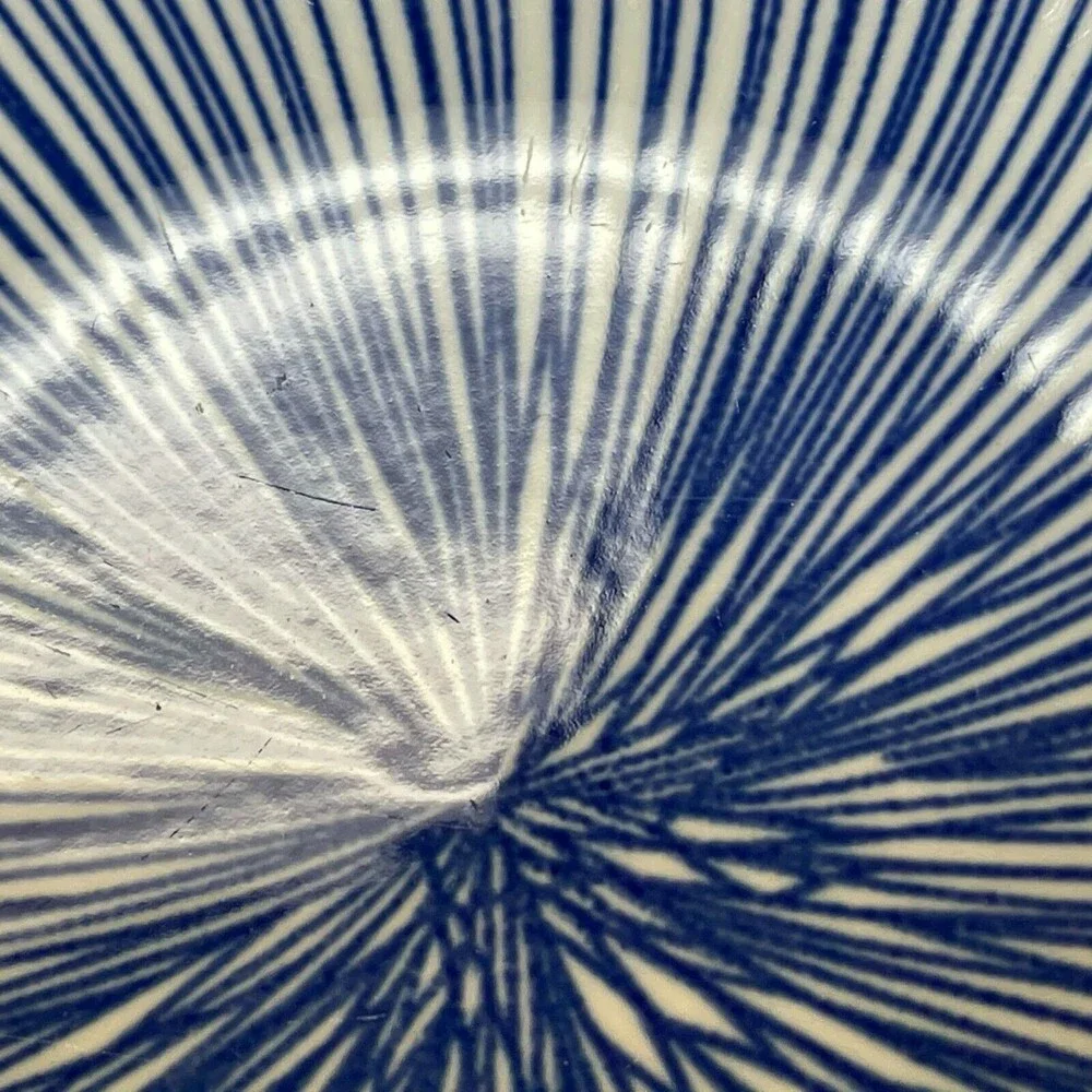 Eyeful Home Serving Bowl Blue White Striped Dishwasher Microwave‎ Oven Safe